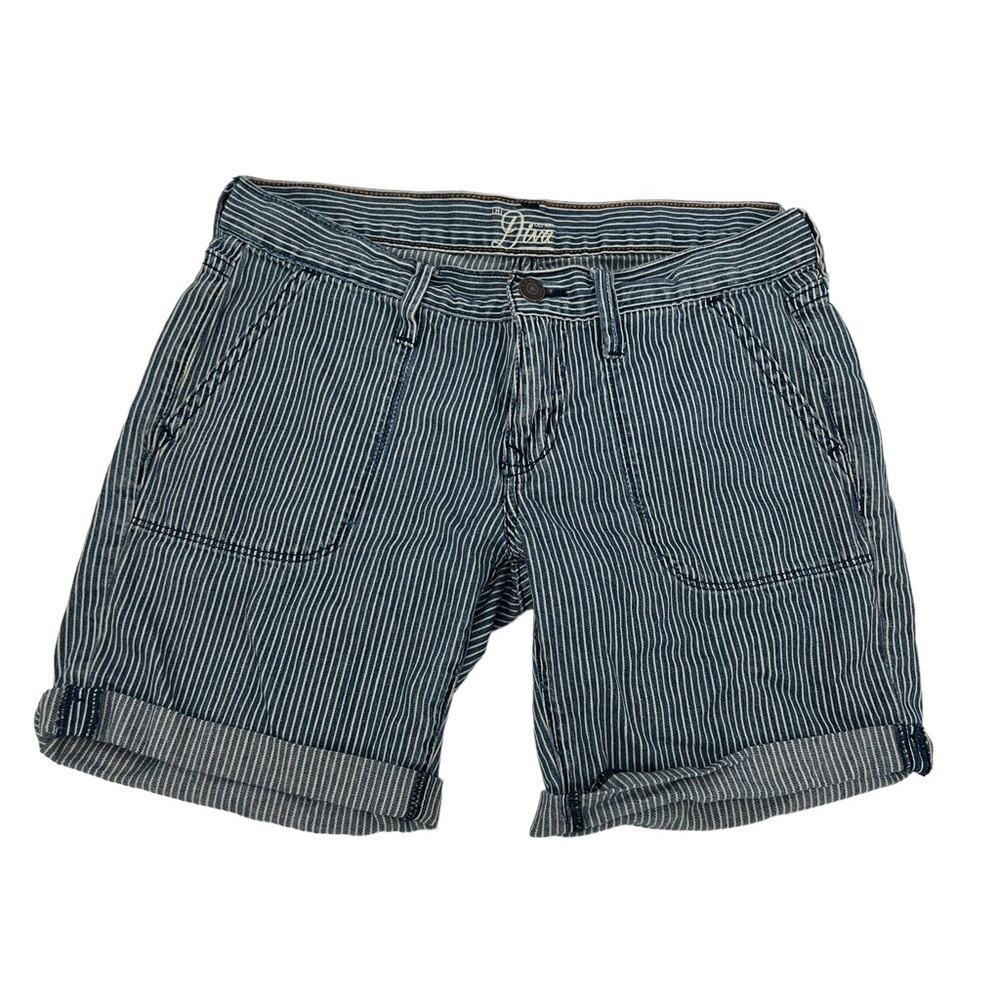 Old Navy The Diva Cuffed Hem Striped Jean Shorts Size 4 Women’s